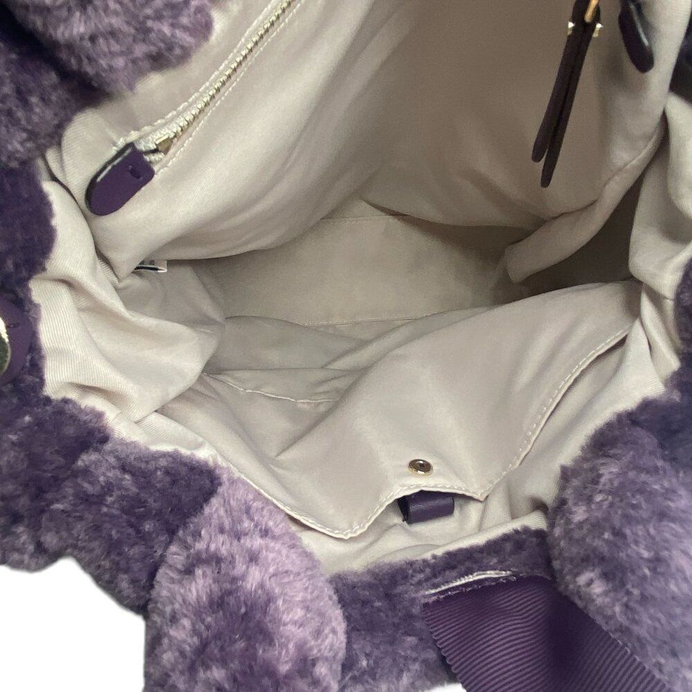 Kate Spade Teddy Plush Shoulder Bag Dark Purple - Picture 7 of 7